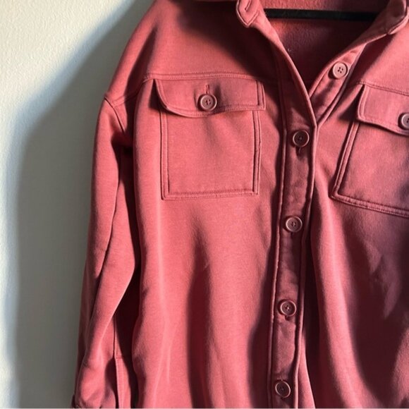 Lazy Pants Sz M Raspberry Shacket - Picture 4 of 10